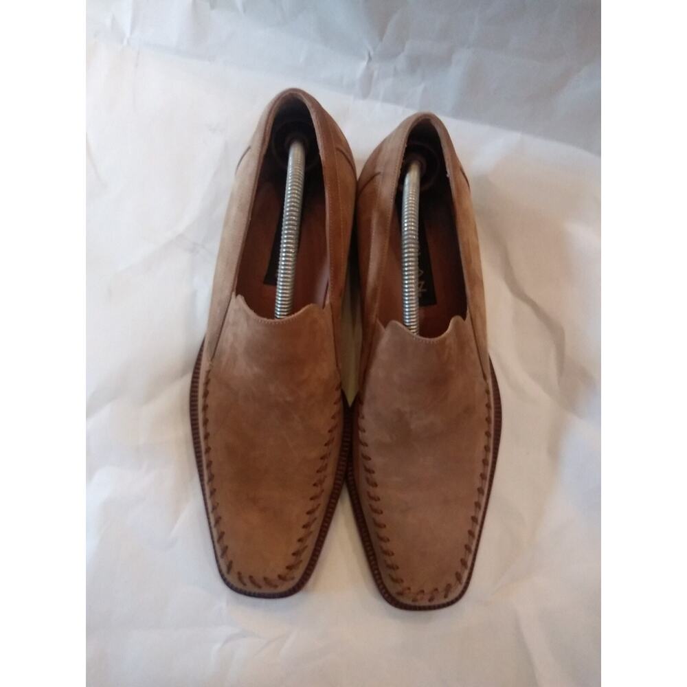 Mens Mezlan Suede Loafers Dress Shoes 9M Color Beige Made In Spain